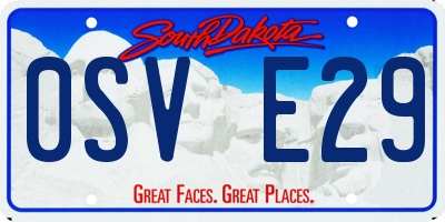 SD license plate 0SVE29