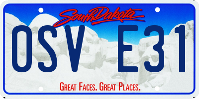 SD license plate 0SVE31