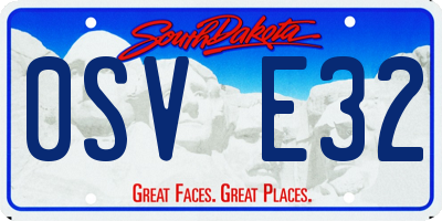 SD license plate 0SVE32