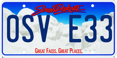SD license plate 0SVE33