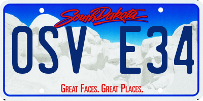 SD license plate 0SVE34