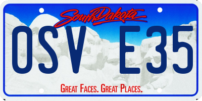 SD license plate 0SVE35
