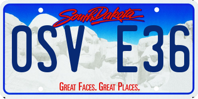 SD license plate 0SVE36