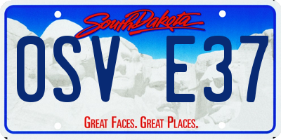 SD license plate 0SVE37
