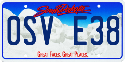 SD license plate 0SVE38