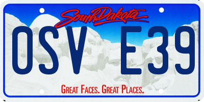 SD license plate 0SVE39