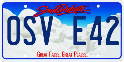 SD license plate 0SVE42