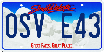 SD license plate 0SVE43