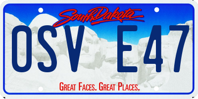 SD license plate 0SVE47