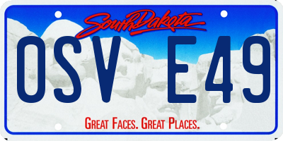 SD license plate 0SVE49