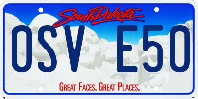 SD license plate 0SVE50