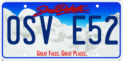 SD license plate 0SVE52