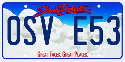 SD license plate 0SVE53