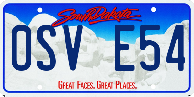 SD license plate 0SVE54