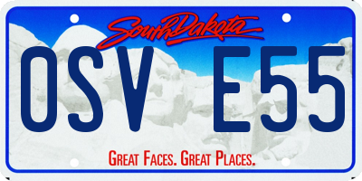 SD license plate 0SVE55