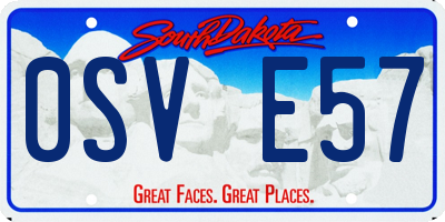 SD license plate 0SVE57
