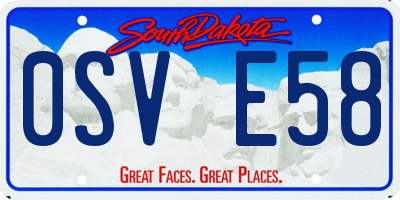 SD license plate 0SVE58