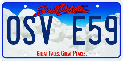 SD license plate 0SVE59
