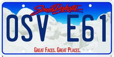 SD license plate 0SVE61