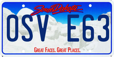 SD license plate 0SVE63