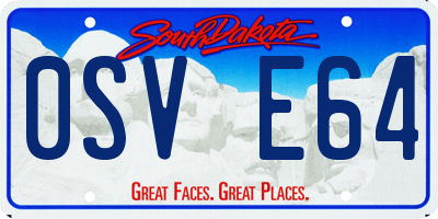 SD license plate 0SVE64