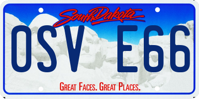 SD license plate 0SVE66