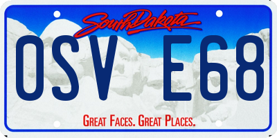 SD license plate 0SVE68
