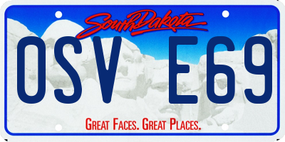 SD license plate 0SVE69
