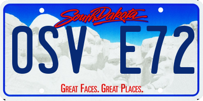 SD license plate 0SVE72