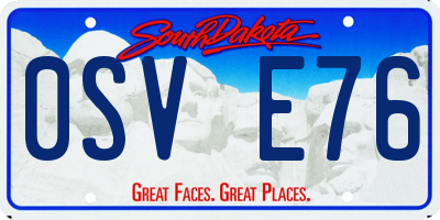 SD license plate 0SVE76