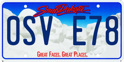SD license plate 0SVE78
