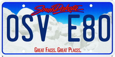 SD license plate 0SVE80