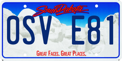 SD license plate 0SVE81