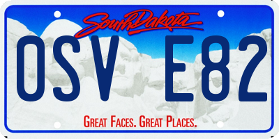 SD license plate 0SVE82