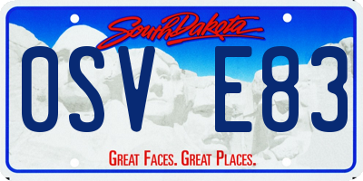 SD license plate 0SVE83