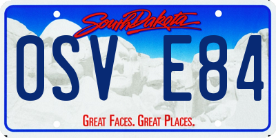 SD license plate 0SVE84