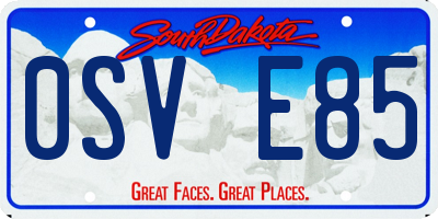 SD license plate 0SVE85