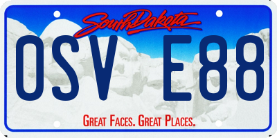 SD license plate 0SVE88