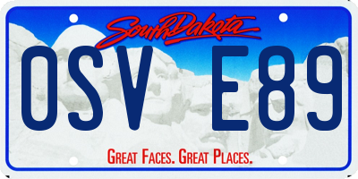 SD license plate 0SVE89