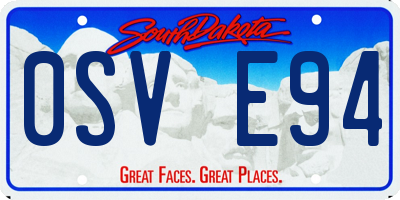 SD license plate 0SVE94
