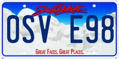 SD license plate 0SVE98