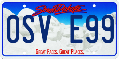 SD license plate 0SVE99