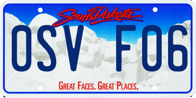 SD license plate 0SVF06