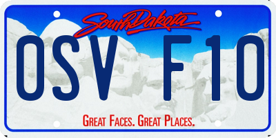 SD license plate 0SVF10