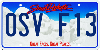 SD license plate 0SVF13