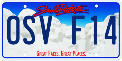 SD license plate 0SVF14
