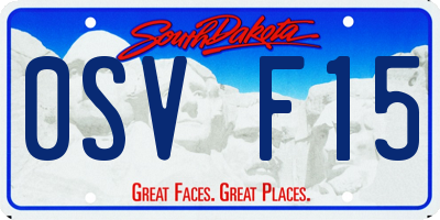 SD license plate 0SVF15