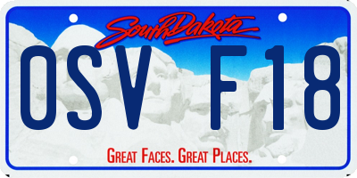 SD license plate 0SVF18