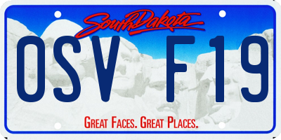 SD license plate 0SVF19
