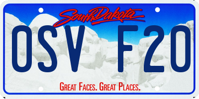 SD license plate 0SVF20